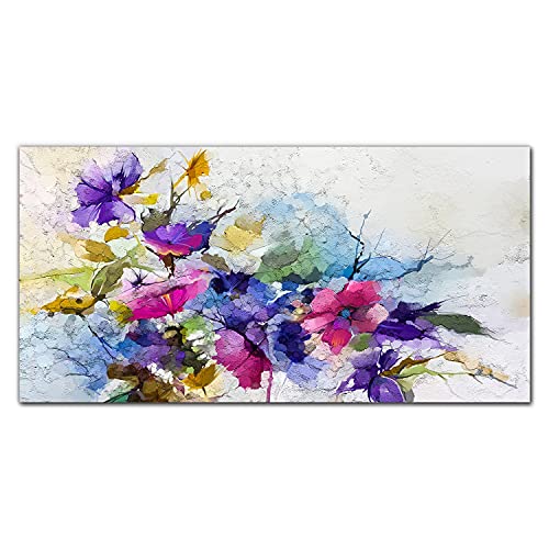Décoration murale verre acrylique branche de fleurs pour un salon lumineux et apaisant