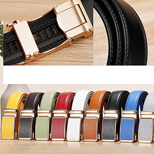 Men's Ratchet Belt, with Automatic Click Belt Buckle for Dress Slid Leather Belt Multiple Colors To Choose From2