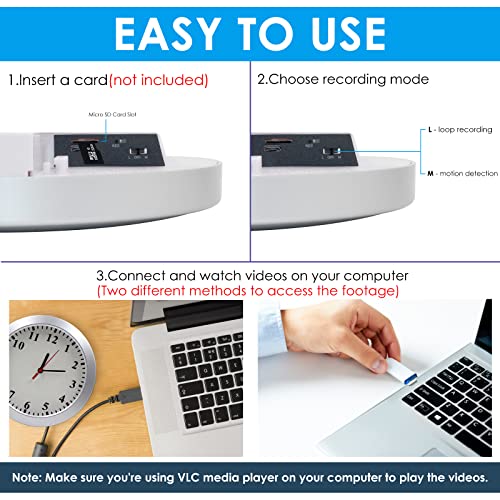 Magho Hidden Camera Wall Clock, 1080P Spy Camera Clock Nanny Cam Indoor Covert Video Only Security Camera For Home And Office, No Wifi Version #TOP4