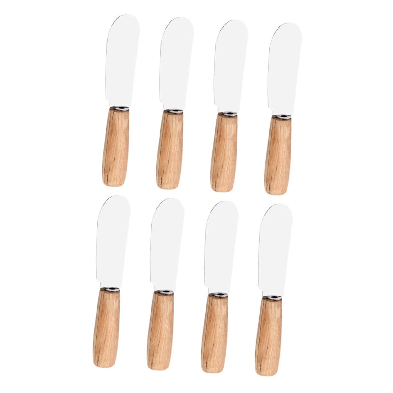 Espátulas para untar VALICLUD de acero inoxidable con mango de madera un lote de 8 piezas