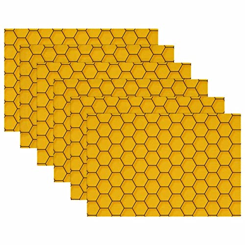 Set de table antidérapant et résistant à la chaleur jaune hexagone x6 - 6