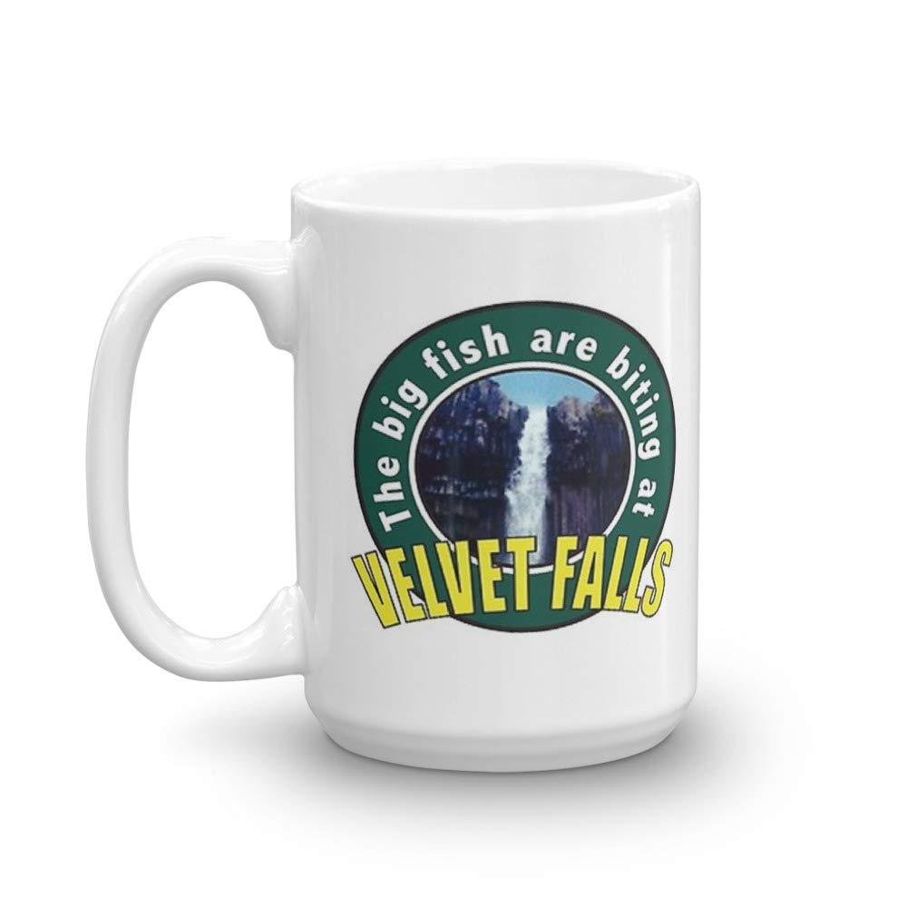 The Big Fish are Biting at Velvet Falls - Deadly Premonition. 15 Oz Ceramic Glossy Mugs Gift For Coffee Lover Unique Coffee Mug, Coffee Cup