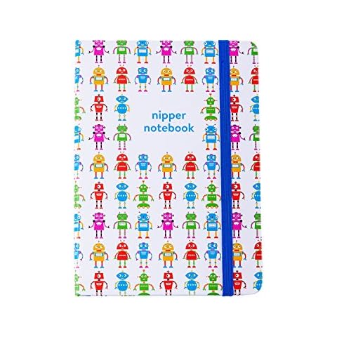 Nipper Notebook - Luxury Baby & Toddler Notebook | Ruled/Lined Parenting Journal (Robots Cover Design) Cover