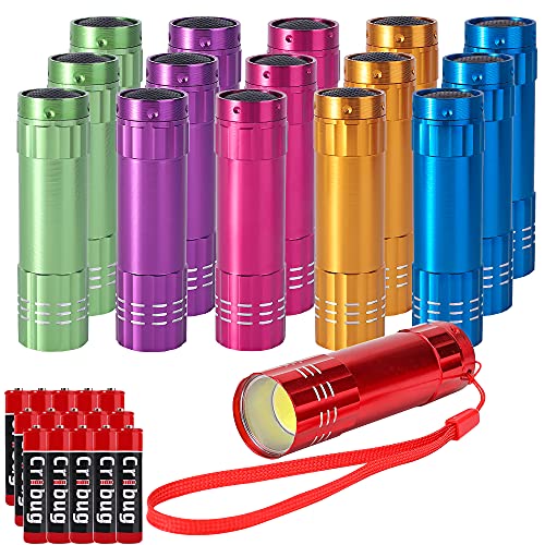 Kunhe 18 Pack Mini Led Flashlight Set 100 Lumen Cob Flashlights For Kids Aluminum Led Handheld Pocket With Batteries For Camping Gift #TOP8
