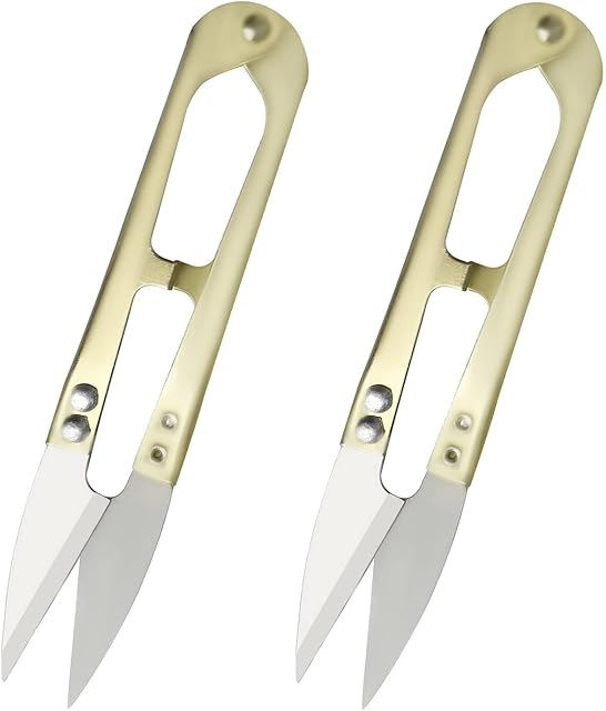 2PCS Thread Snips, Cross Stitch Embroidery Tailor's Scissors Mini Small Snips Clippers for Cutting Fabric Clothes Sewing & Tailoring (Random Color)