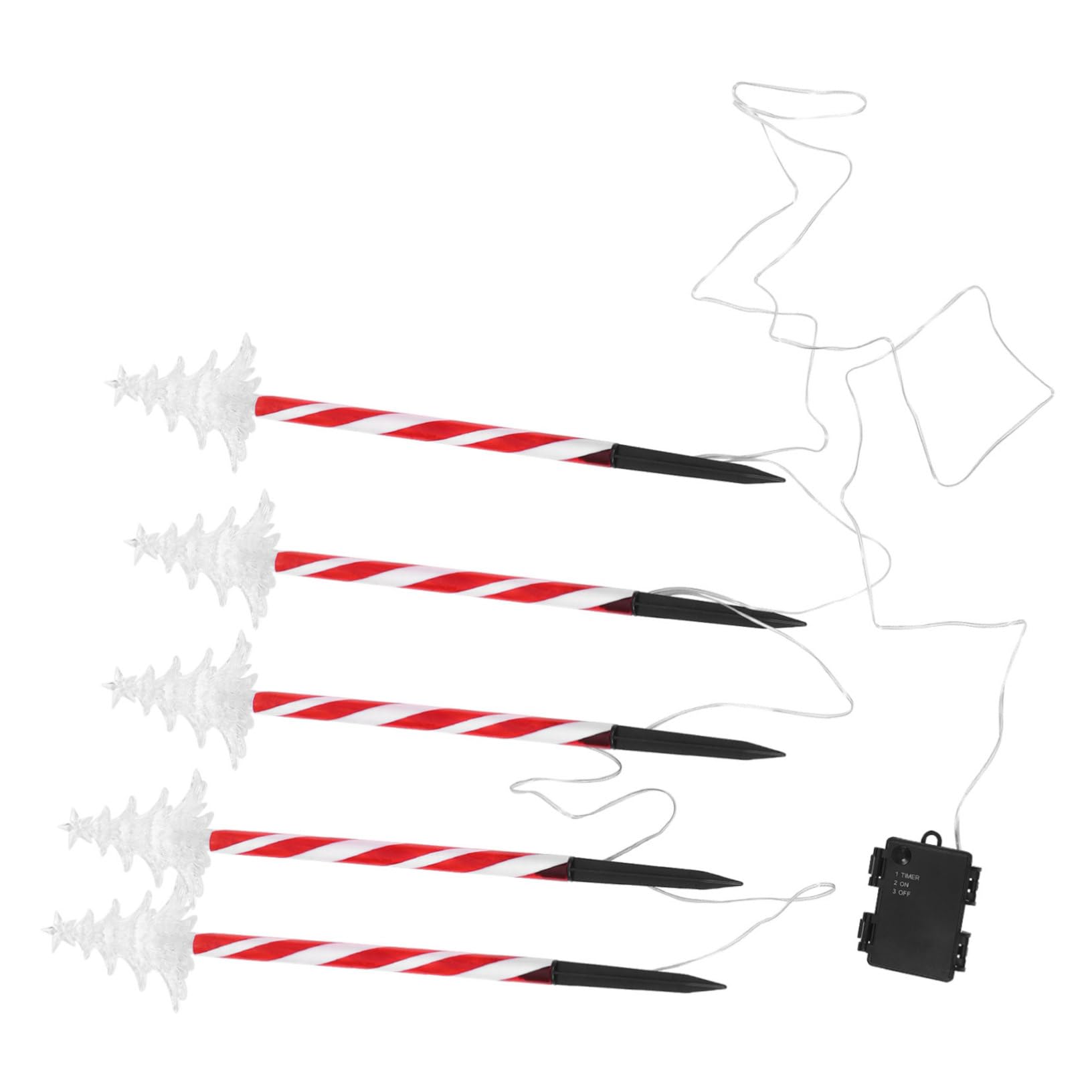 Didiseaon 1 Set Xmas Candy Cane Lights Pathway Christmas Light Stakes Solar Christmas Lights Sidewalk Lantern Candy Christmas Light Decor Xmas Lights Xmas Tree Light Outdoor Abs Cane Sugar