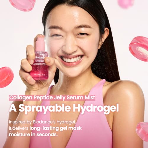 Image of BIODANCE Collagen Peptides Jelly Serum Mist, Hydrating Face Mist, Plumping, Anti-Aging Face Spray, Sprayable Hydrogel, Travel Essentials & Self Care Gifts for Women, Korean Skin Care | 1.69 fl.oz