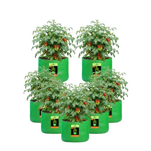 Image of Kingwell Grow Bag 18 X 15 INCH, PACK OF 7 For Terrace Garden Leafy Vegetable Plant Grow Bags Fruits Growing Containers For terrece Gardening (18 X 15 INCH, PACK OF 7)