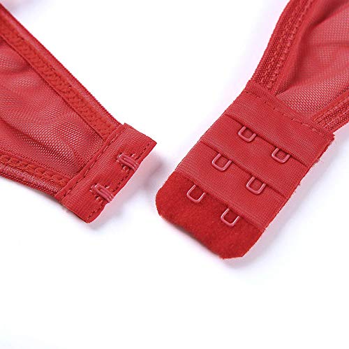 Lingerie For Women One-Piece Teddy Lingerie Sexy Bodysuit Lace Nightie (Wine Red, L) #TOP6