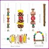 JOREWOOD 7 Pcs Natural Wood Bird Toy & Perch for Parakeets, Cockatiel & Lovebird, Budgie Play Accessory for Small Parrots Indoor Cage