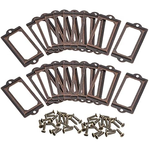 sourcing map Metal Label Holders, Copper Tone Cover