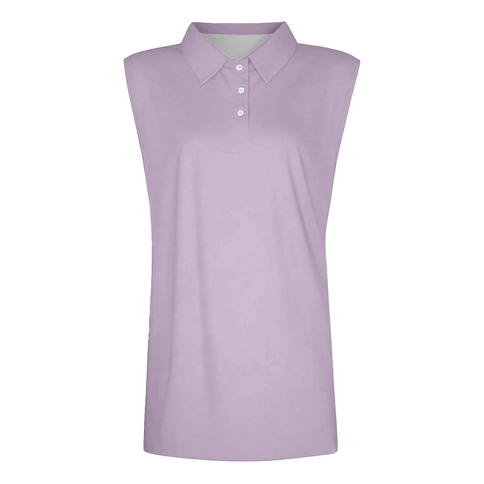Poloshirt Damen Ärmellos Wandershirt Golf Polos Sommershirts Tank Top mit Kragen Golfshirt Elegante Blusen Sport Oberteil Tennis Shirt Atmungsaktiv Fitness Laufshirts mit 1/4 Knopfleiste