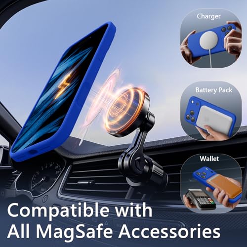 Image of FireNova Magnetic for iPhone 17 Pro Case, Compatible with MagSafe, [Integrated Silicone Camera Control Button] [Camera Protection] Anti-Scratch Microfiber Lining Phone Case, 6.3 inch, Klein Blue