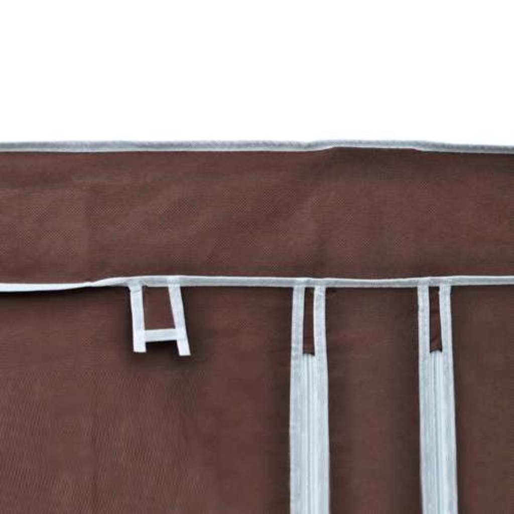 2 STK. Stoffschrank Braun - Mobiler Kleiderschrank aus Vliesstoff mit Reißverschluss, 110 x 45 x 175 cm, Faltbarer Garderobenschrank für Schlafzimmer & Camping