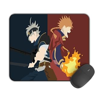 Kirmada Printed Design Mouse Pad Asta X Leopold (200MM X 240 X 3MM) Enhance Gaming and Work Performance Comfortable and Precise Non-Slip Water Proof Black Clover Mouse Pad.