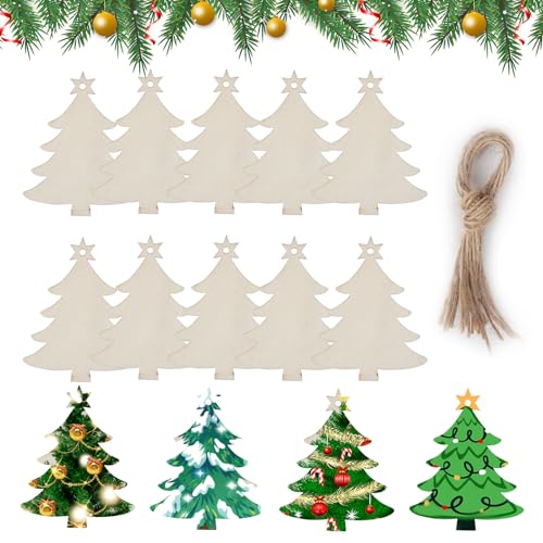 30 bolas de Navidad de madera, adornos de madera, rodajas de madera, decoraciones colgantes para árbol de Navidad, decoración de Navidad, manualidades