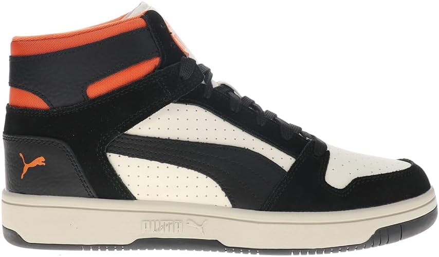 Puma Mens Rebound Layup Sneakers, Alpine Snow/Puma Black/Maple Syrup 9.5 Medium