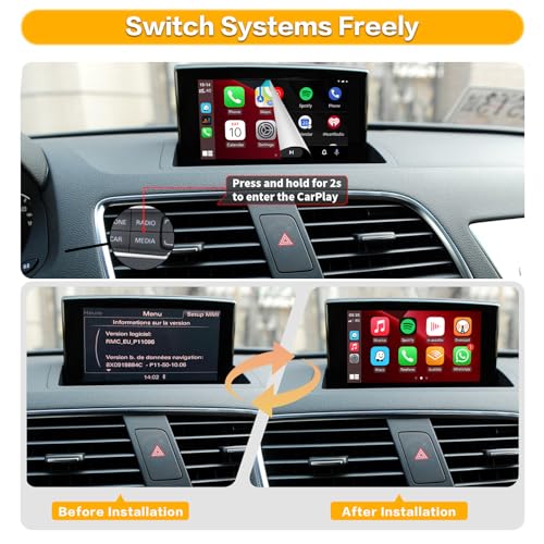 Kit inalámbrico Carplay Android Auto para Audi A3 Q3 2012-2018 miniatura 6