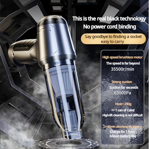 Image of Handheld Vacuum Cleaner Cordless, Portable Keyboard Handheld Vacuum, 12000Pa Mini Wireless Vacuum Cleaner with 3 in 1 Brushless Motor and TypeC for Car,Home,Pet,Office