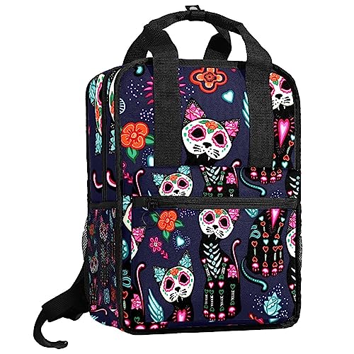 Sac à dos réglable chat violet multicolore grand compartiment enfant