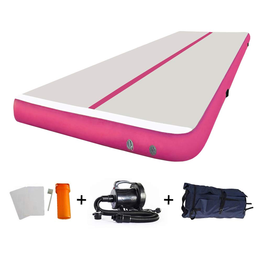 JC-ATHLETICS 16ft/20ft/23ft/26ft/32.8ft Inflatable Gymnastics Tumbling Air Track Mat with Air Pump for Cheerleading/Practice Gymnastics/Beach/Park/Home use