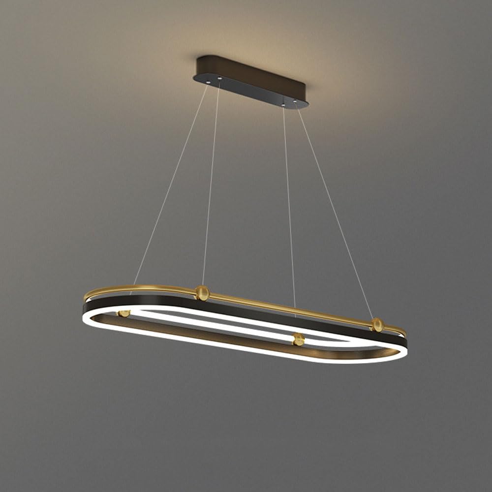 Lampe suspendue LED noire de table avec hauteur réglable antirouille