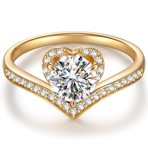 Kate Lynn -Eternal Love- 1 Carat Diamond/Moissanite Rings for Women, IGI/GRA Certified, Promise Engagement Wedding Anniversary Rings for Her, Idea Gift for Women