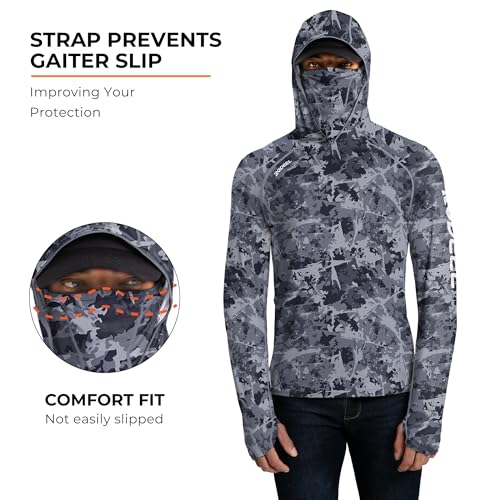 Rodeel Men's UPF 50+ Performance Fishing Hoodie, Long Sleeve Sun Protection Athletic Quick-Dry Breathable T-Shirt3