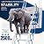 14 Step Attic Ladder, Pull Down Attic Stairs with Handrails, Retractable Folding Loft Ladder, Heavy Duty Attic Access Stairs for Garage Ceiling (Blue)