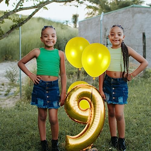 Image of 120 Pack Pearl Yellow Balloons, Bright 12 inch Royal Yellow Latex Party Balloons for Birthday Wedding Baby Shower Halloween.