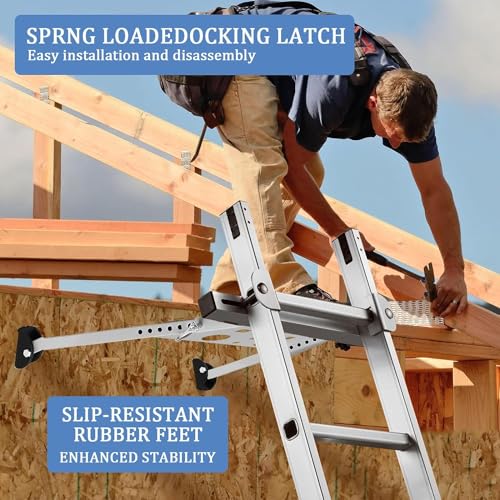 Leiter Abstandshalter,Leiterstabilisator,Ladder Stabilizer,Leiter Zubehör,Dachleiter Stabilisator,Einstellbare Länge 22-29,5,mit Rutschfester Gummi-Unterseite,Gewichtsbewertung Von 385 Pfund(175KG)