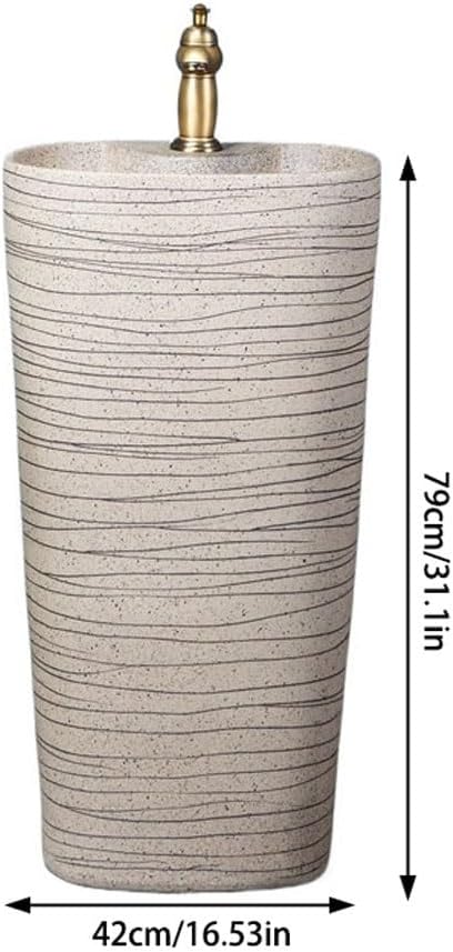 Pedestal Sinks Wash Basin Courtyard Integrated Pool Floor-Standing Bathroom Ceramic Sink (A)