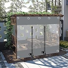 Outdoor Clear Tarp Curtains, 0.3mm Pvc Waterproof Tarpaulin With Grommets, Pergola Patio Porch Gazebo Garden Transparent Tarpaulin Side Panels, Weatherproof, With Zipper,LH-23.5m6.6*11.5ft