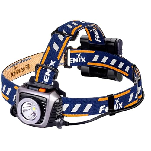 Fenix HP15UE (HP15 UE) Ultimate Edition 900 Lumens Iron Gray Expedition Headlamp with 4X AA Batteries and LumenTac Battery Organizer Sampler