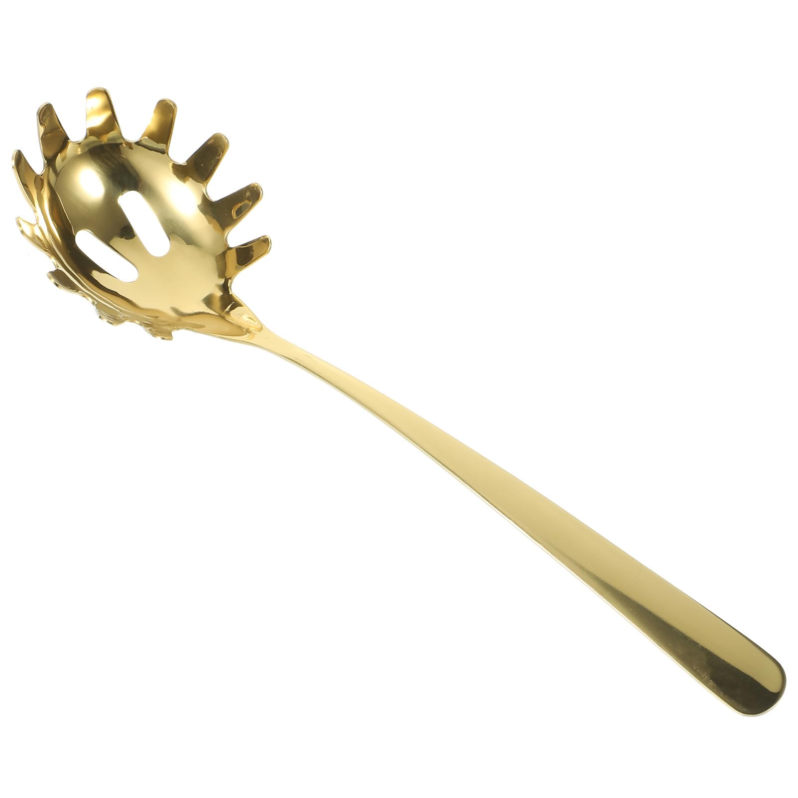 HOOTNEE 304 Stainless Steel Pasta Spoon Server Noodle Strainer Kitchen Utensil Easy Drain Hole Design Heat Insulation for Spaghetti Noodles Colander Pasta Server