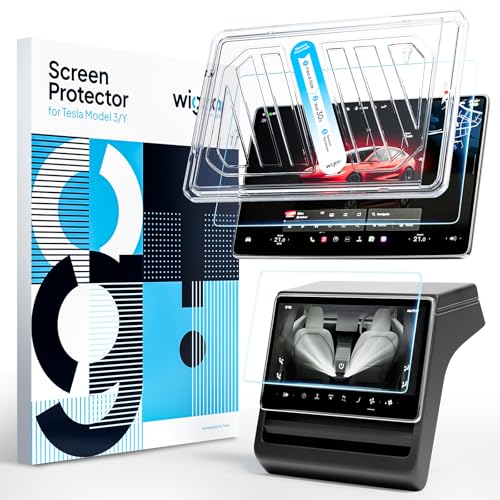 Wigoo Tesla New Model Y Juniper & Model 3 Highland Screen Protector Matte [No Glare & Fingerprint] Model 3 (2024~2026)/New Model Y Juniper Accessories, Tempered Glass Protector with Alignment Kit