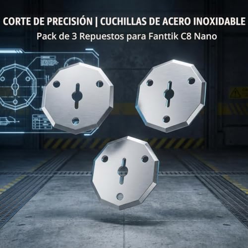 Miniatura 2 de Frostyflair Juego De 3 Cuchillas De Repuesto Rotativas Para Tijeras Eléctricas C8 Nano, Cuchillas Para Cortar Cartón Y Repuesto Para Papel, Tela, Cuero Y Plástico