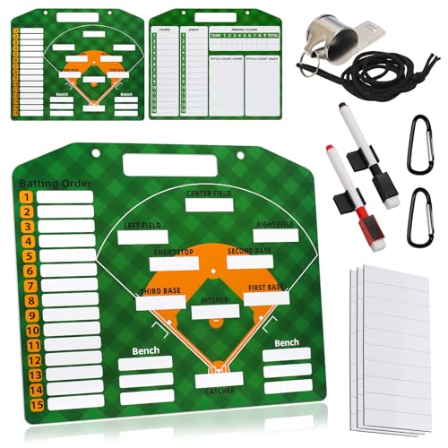 Desoto Dry Erase Double-Sided Premium Coaches Clipboard, Tactical Magnetic Board Kit, Magnetic Coaching Board, Coaches Gift for Coaches(Soccer, Football, Basketball, Baseball) (Baseball)