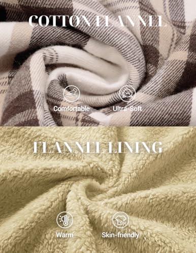 COOFANDY Mens Sherpa Lined Flannel Jacket Long Sleeve Plaid Fleece Lined Jackets Coats Outdoor Dark Brown Medium - image 7