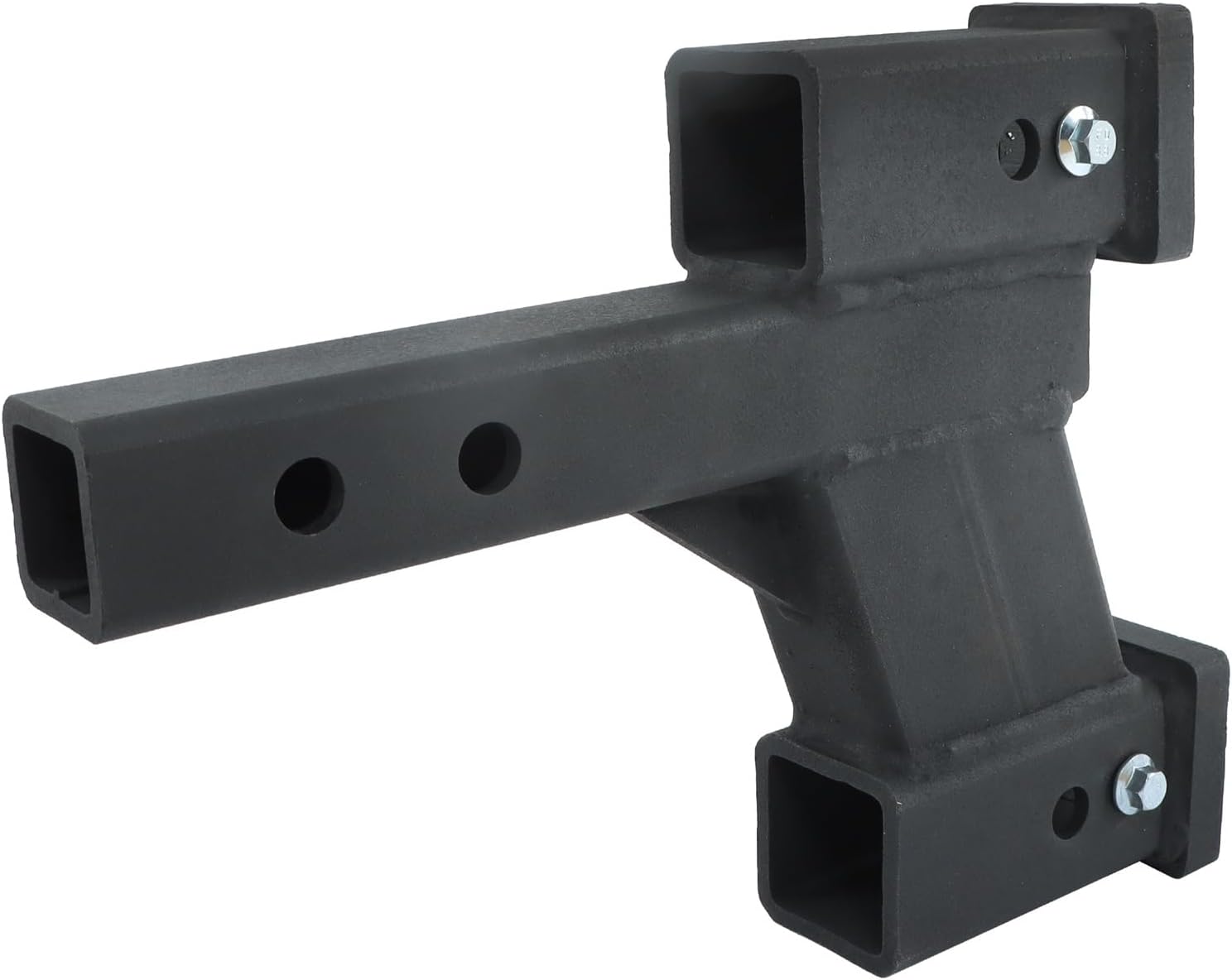 LABLT Trailer Dual Hitch Extender for 2 Inch Receiver with 2-1/4 Inch & 6-1/4 Inch Rise or Drop 2 Inch Shank 7500lbs Capacity Matte Black
