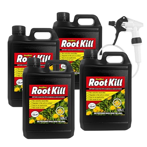 Weedblast Rootkill Weedkiller 4 x 2.5 Litre Ready to use Glyphosate Weed Killer Long Hose Trigger