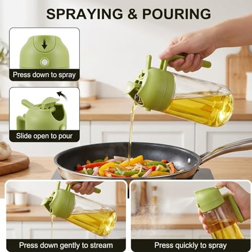 Image of Signamio 2in1 Glass Oil Sprayer Bottle for Cooking - Versatile Oil Dispenser for Kitchen - Premium Oil Dispenser for Precise Cooking with Innovative Design for Easy Use and Refill