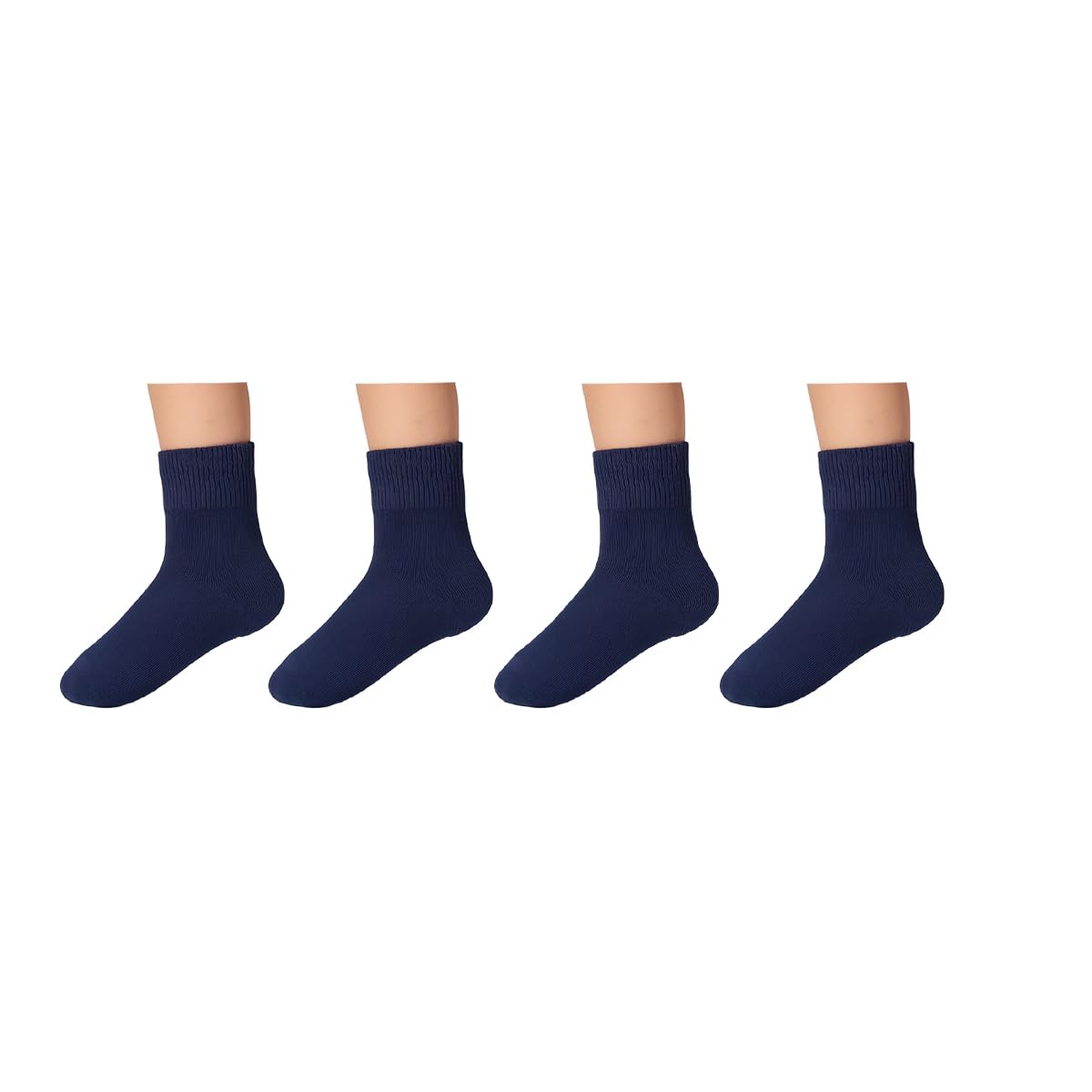 Kids White and Navy Blue Pure Cotton Ankle Socks for Boys and Girls, For 2 to 19 years,Lightweight Breathable, School Uniform & Casual Socks, Seamless Toe (IN, Age, 2 Years, 4 Years, 2, NAVY BLUE) 1