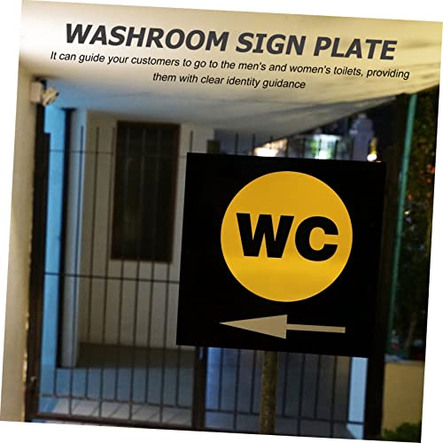 HOLIDYOYO 3pcs Wc Identification Sign Elegant Restroom Signs for Men and Women Versatile Wall for Home Hotel and Public Facilities Easy to Install Gold Silver Black