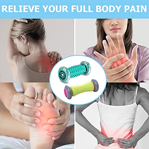 Massagerolle Fußmassage Muscle Roller Stick Hand und Fuß Massage Roller Set 2er Manuelle Fußmassageroller Kleine Faszien Foot Massager Fussmassagegerät für Fußschmerzen Plantarfasciitis - Image 3