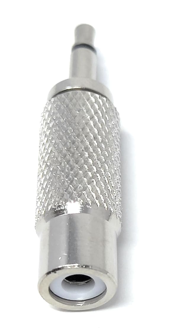 DRUT 2 pcs 3.5mm Mono Jack Plug to RCA Phono Socket Male to Female Adapter (Silver) - Image 2