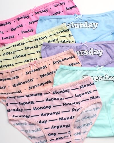 Girls' Underwear - 100% Cotton Bikini Briefs, 7 Pack (Size: 4-6X)2