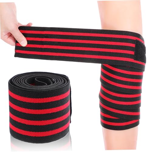 SHERCHPRY Wraps for Weightlifting Elastic Bandage Support Sleeve for Workout Compression Joint for Power Lifting Leg Training Adjust Closure