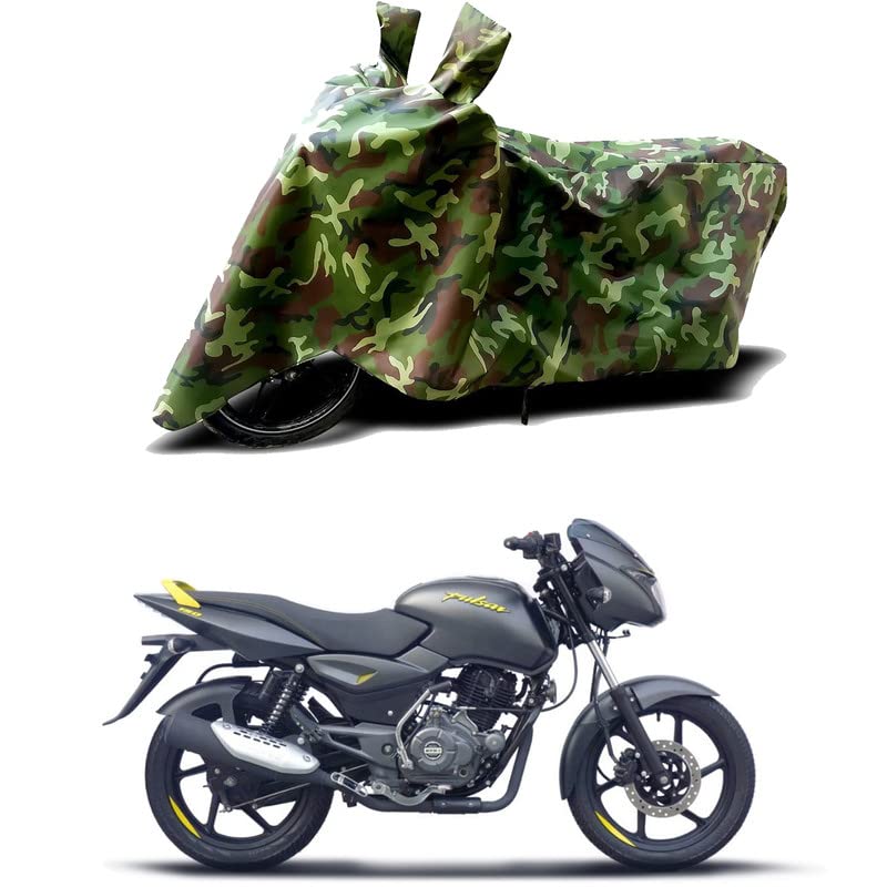 Image of 100% Water Resistant Bike Scooty Two Wheeler Body Cover Compatible for Bajaj Pulsar 150 Neon BS6 /UV-Rays /Heat Protection /Birds Dropping /Scratchproof /Dust Proof /Waterproof /All [Green MJ]