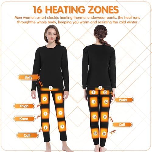 Heated Pants for Women, Electric Thermals Underwear Pant 16 Zones Rechargeable Heated Long Johns for Hunting Skiing2